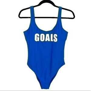 Arizona Jeans One Piece Swimsuit “Goals” Size Large NWT